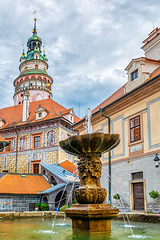 Image showing Fountain in Courtyard of Cesky Krumlov Castle