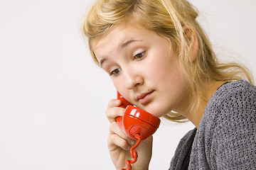 Image showing red telephone