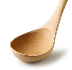 Image showing new empty wooden ladle