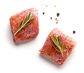 Image showing fresh raw pork fillet steaks