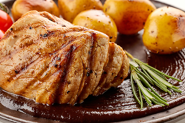 Image showing freshly grilled pork fillet steak 