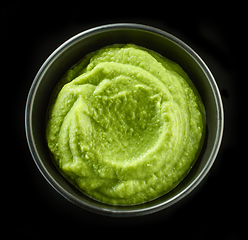 Image showing bowl of green vegetable puree