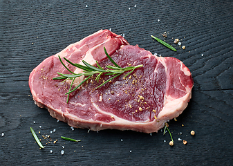 Image showing fresh raw beef entrecote steak