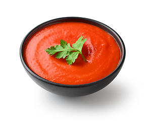 Image showing bowl of red tomato sauce ketchup