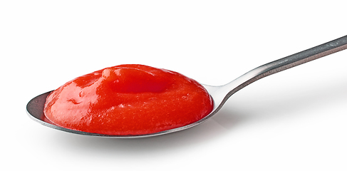 Image showing spoon of tomato puree