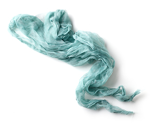 Image showing crumpled blue cotton napkin