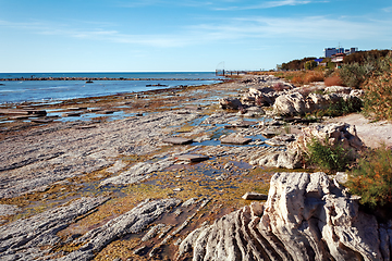 Image showing Rocky coast of the Caspian Sea.