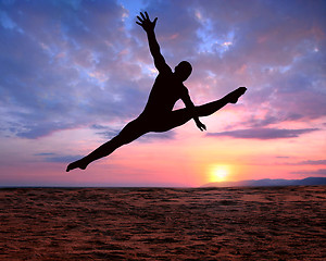 Image showing silhouette at sunset