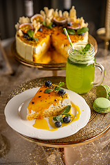 Image showing Passion fruit cheesecake