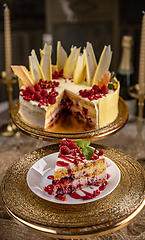 Image showing Delicious raspberry cake