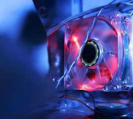 Image showing Abstract red Cooler in blue backround