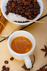 Image showing espresso coffee with sugar and spice