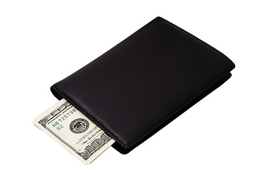 Image showing Black wallet with banknotes