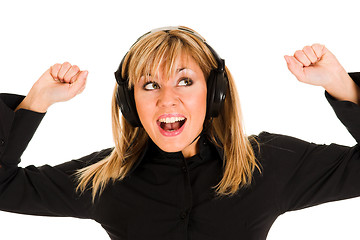 Image showing woman listening music