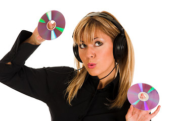 Image showing woman listening music