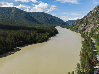 Image showing Aerial view of Katun river