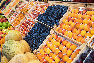 Image showing Assortment of fruits at market