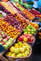 Image showing Assortment of fruits at market