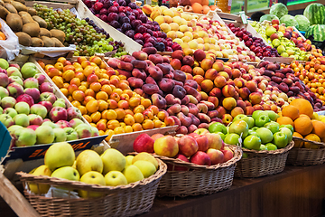 Image showing Assortment of fruits at market