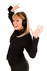 Image showing woman listening music