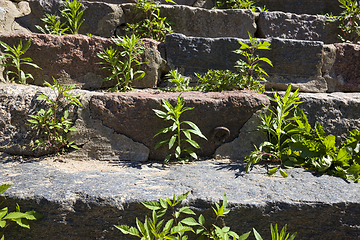 Image showing old stone crumbling staircase