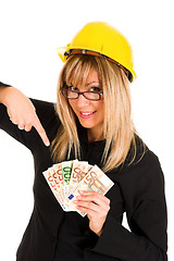 Image showing A businesswoman with earnings