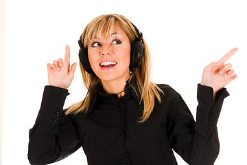 Image showing woman listening music