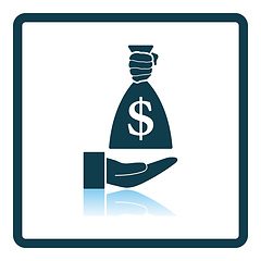 Image showing Hand Holding The Money Bag Icon