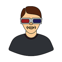 Image showing Man With 3d Glasses Icon