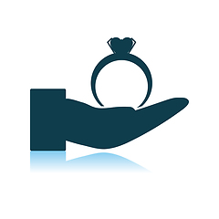 Image showing Hand Present Heart Ring Icon