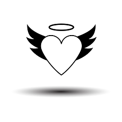 Image showing Valentine Heart With Wings And Halo Icon