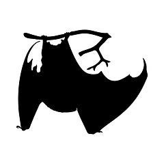 Image showing Leaf-Bearing Bat Silhouette