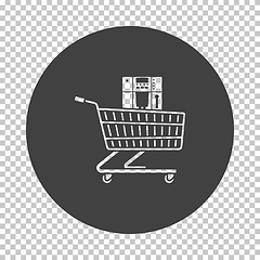 Image showing Shopping Cart With Cofee Machine Icon