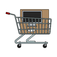 Image showing Shopping Cart With PC Icon