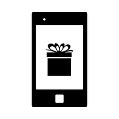 Image showing Smartphone With Gift Box On Screen Icon