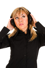 Image showing woman listening music