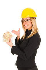 Image showing A businesswoman with earnings