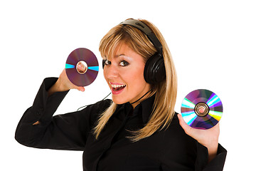 Image showing woman listening music