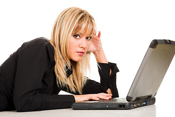 Image showing A student with notebook