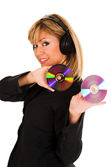 Image showing woman listening music