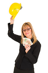 Image showing A businesswoman with earnings 