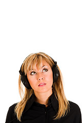 Image showing woman listening music