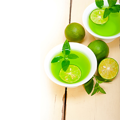 Image showing mint infusion tea tisane with lime