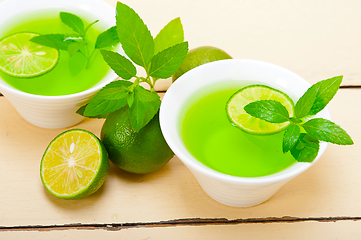 Image showing mint infusion tea tisane with lime