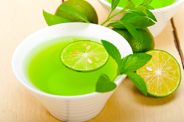 Image showing mint infusion tea tisane with lime