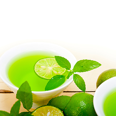 Image showing mint infusion tea tisane with lime