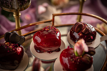 Image showing Close up of mousse dessert