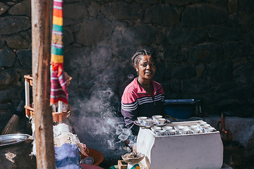 Image showing women preparing bunna coffee, Ethiopia