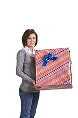 Image showing Woman with a gift box
