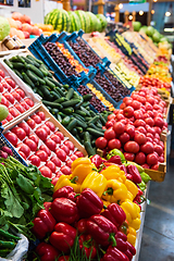 Image showing Vegetable farmer market counter